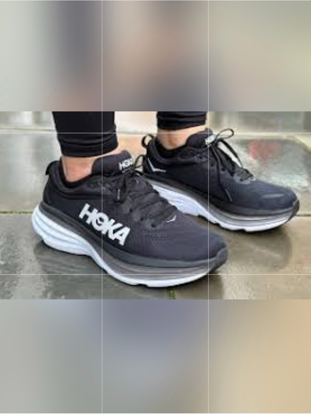 Hoka Bondi 8 Athletic Shoes Black & White US 7.5 B